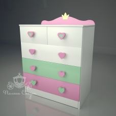 Комод високий 5 шухляд "Попелюшка Mix"